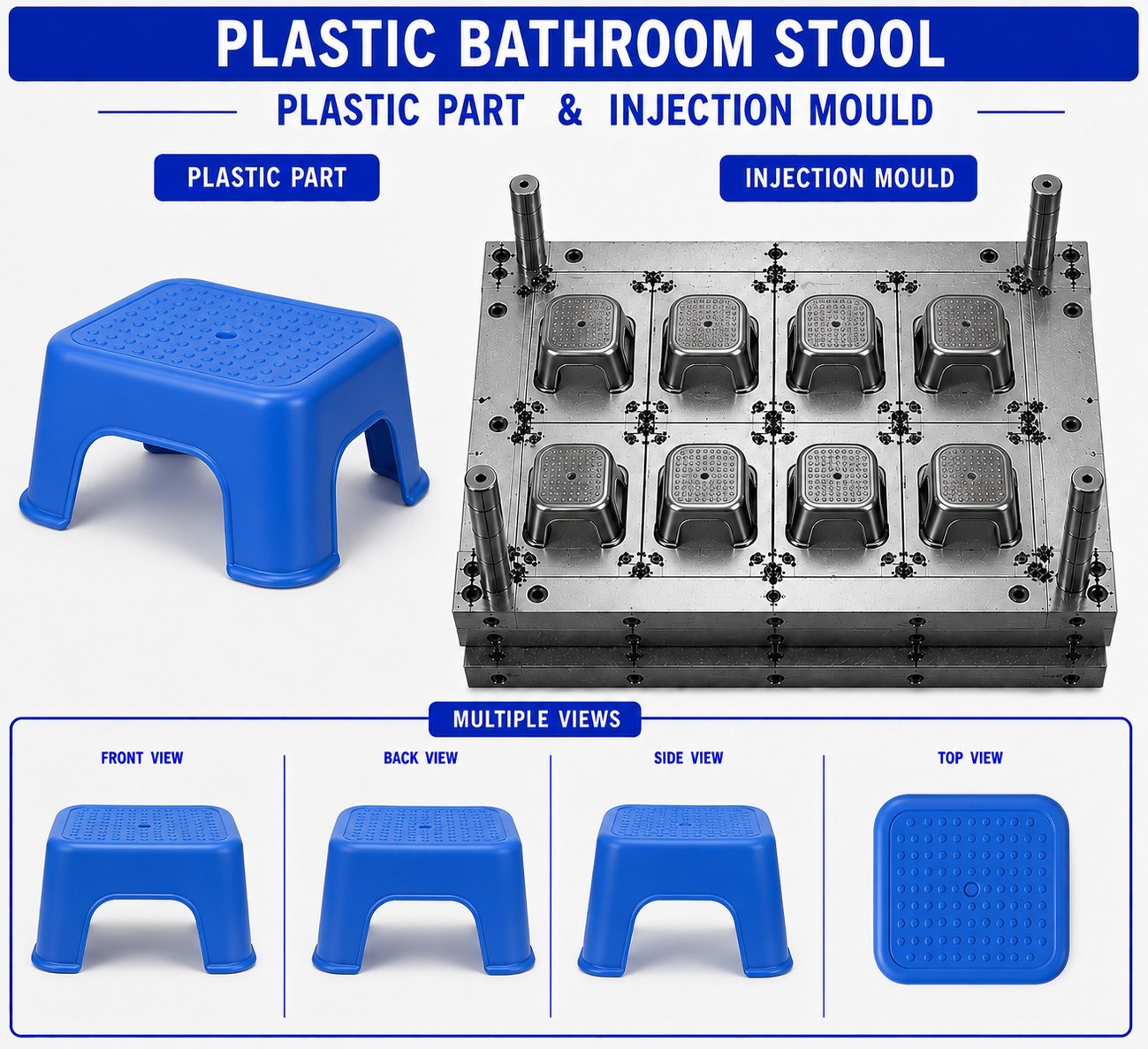 Plastic Bathroom Stool Mould and Moulding Service